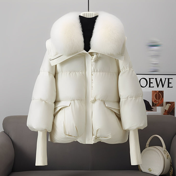 Victoria - schicke Windjacke mit Daunen und Pelzkragen für Damen