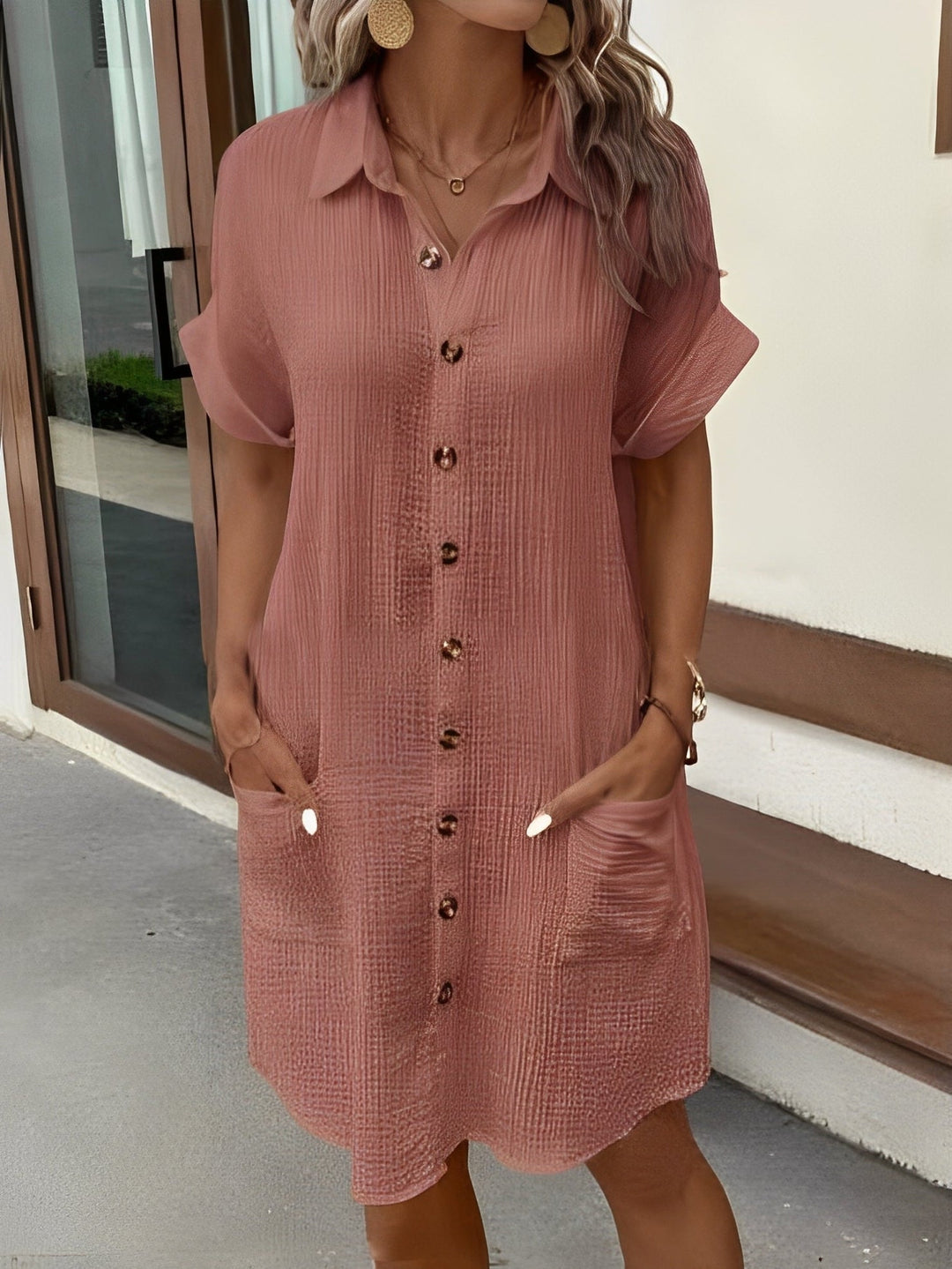 Rorie - Einfaches Sommerhemdkleid für Damen