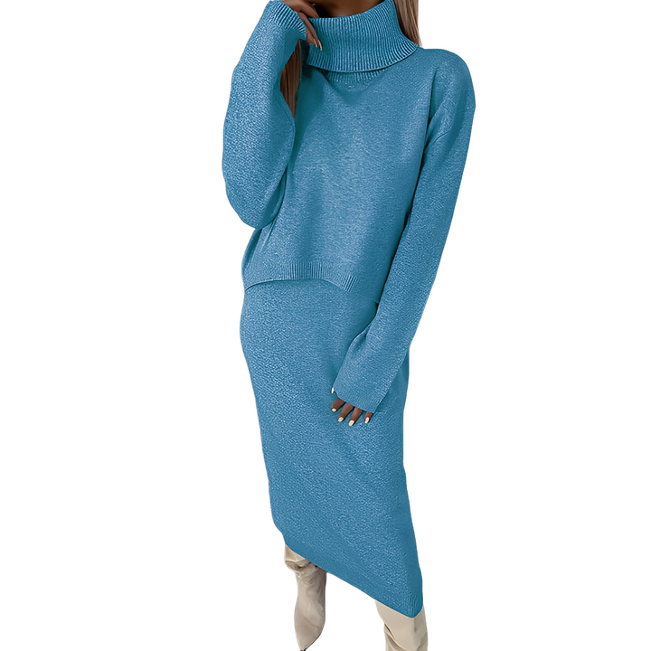 Natalee - Elegantes Set aus Rollkragenpullover und Rock für Damen