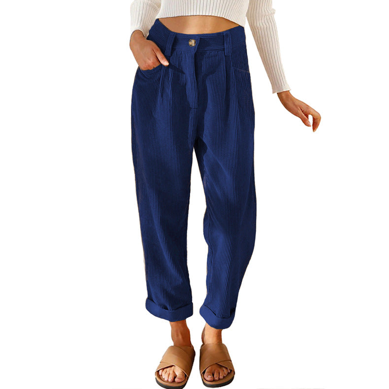 Chelsie - Bequeme Damen-Cordhose mit hohem Bund