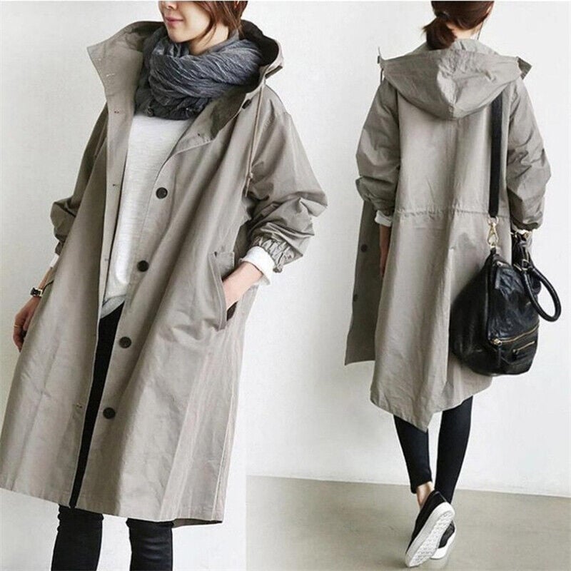 Rowana - Regenfester Damen-Trenchcoat mit Kapuze