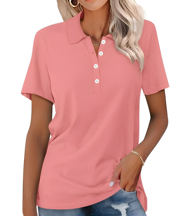 Glenna - Angenehmes, eng anliegendes Kurzarm-Poloshirt für Damen
