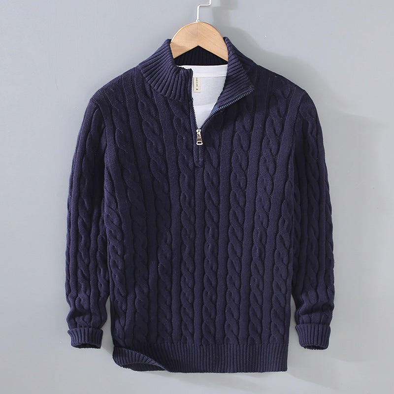 Benson - Bequemer Herren-Kaschmirpullover mit Reißverschluss