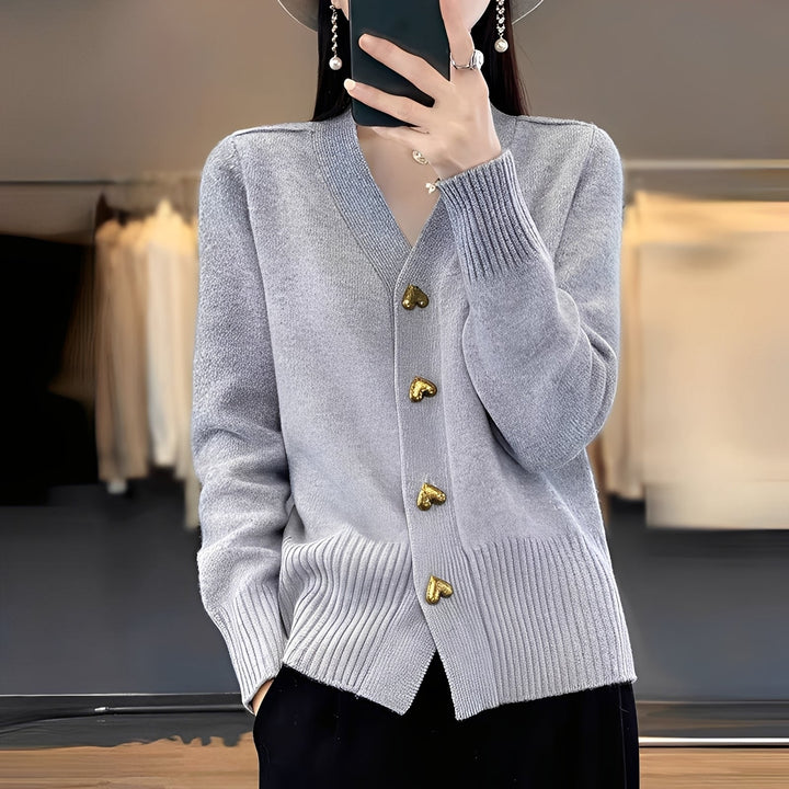 Valarie - Damen-Cardigan mit Herzknöpfen