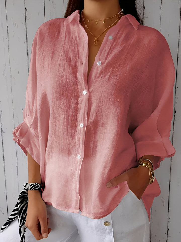 Griselda - Lockere Baumwoll-Leinen-Bluse für Damen