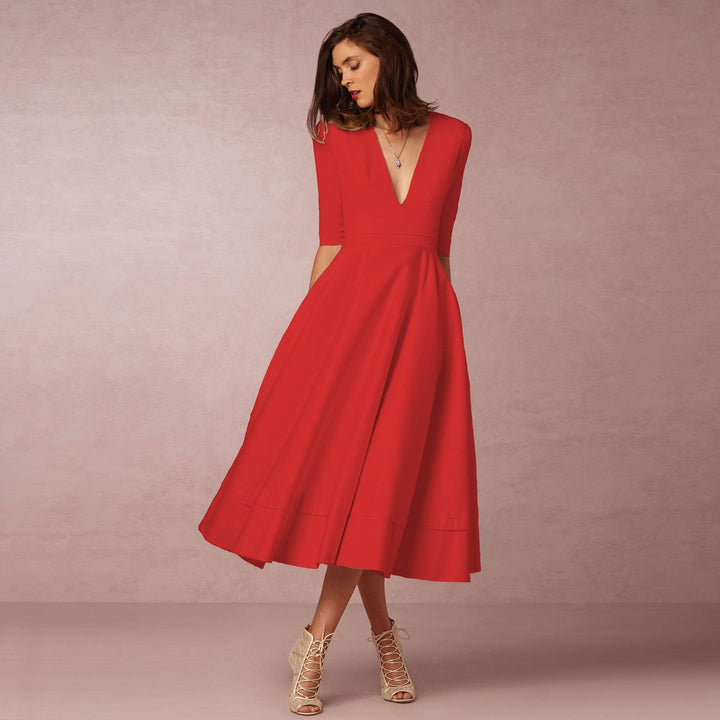 Sharise - Lässiges Damenkleid mit V-Ausschnitt