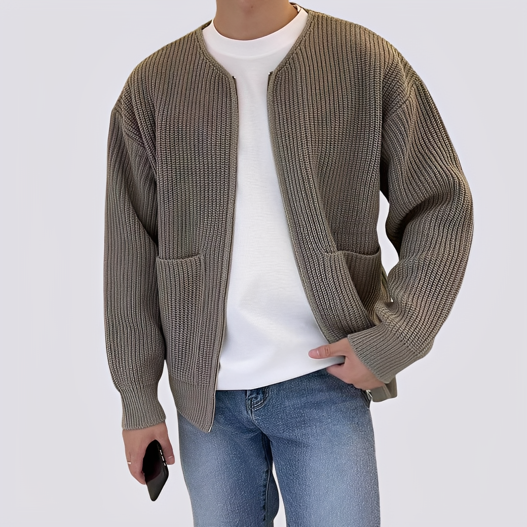 Willy - Legere Herren-Strickjacke mit Reißverschluss