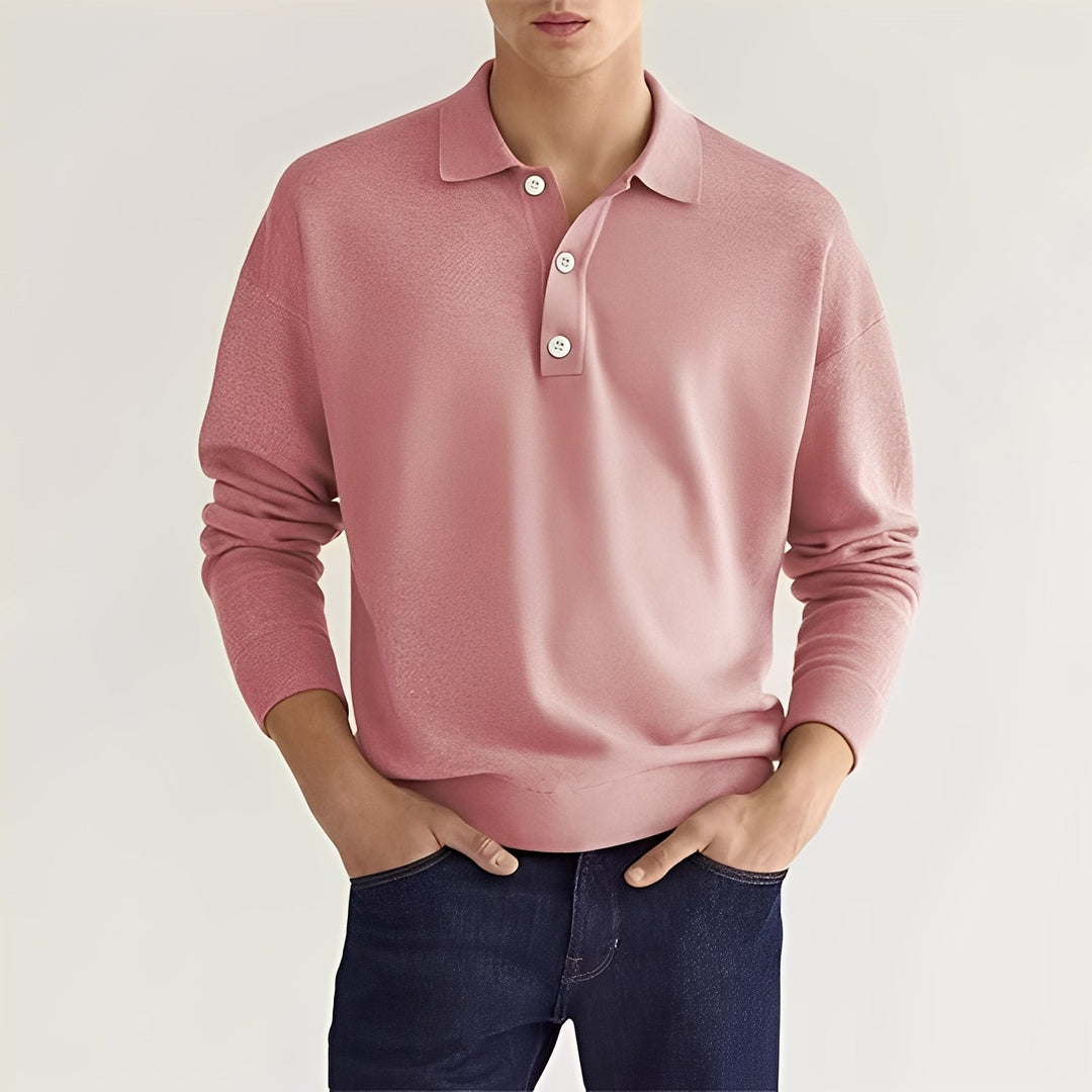 Dominic - Bequemes Langarm-Poloshirt für Herren