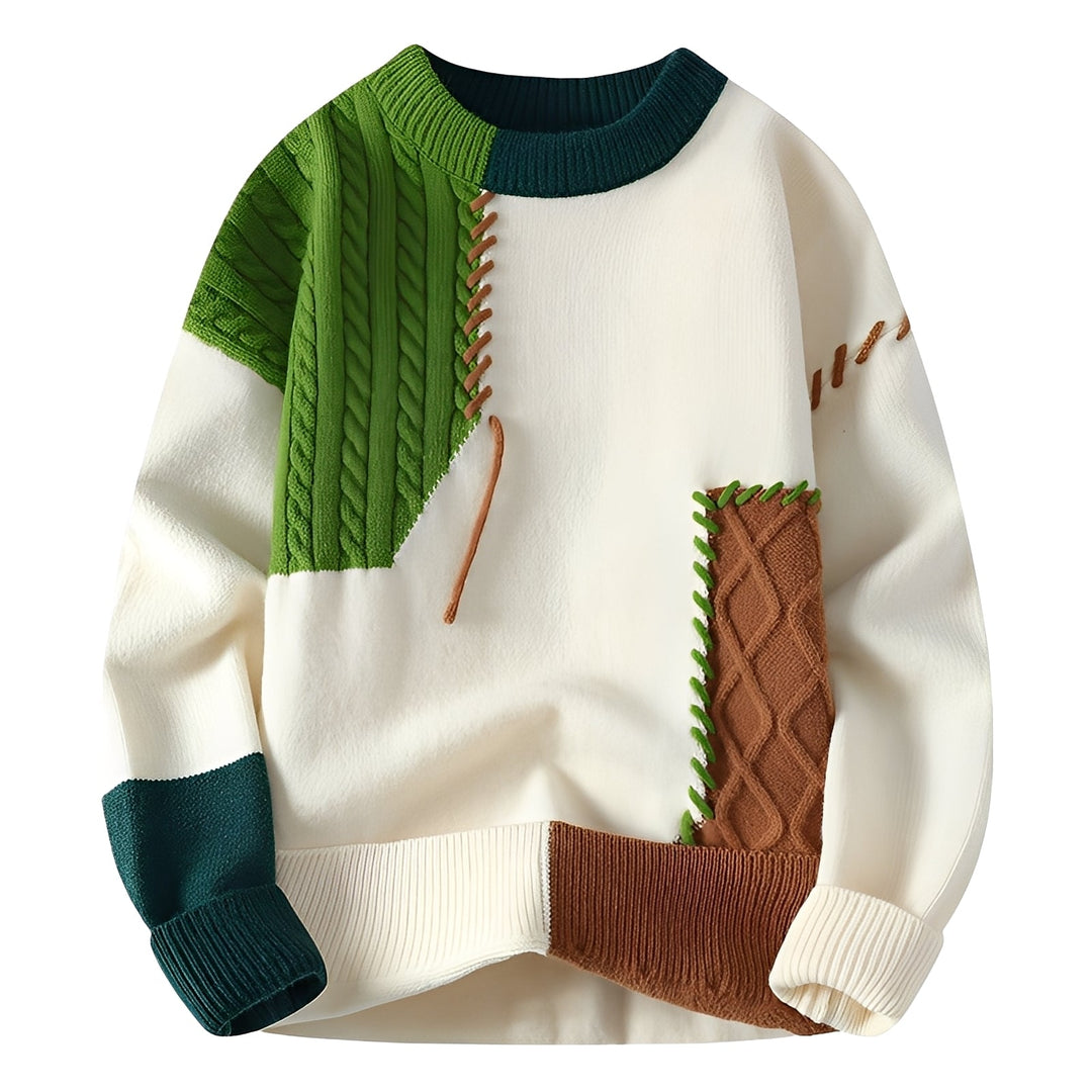 Curtis - Zeitgemäßer Herren-Fleecepullover mit Farbblock-Muster