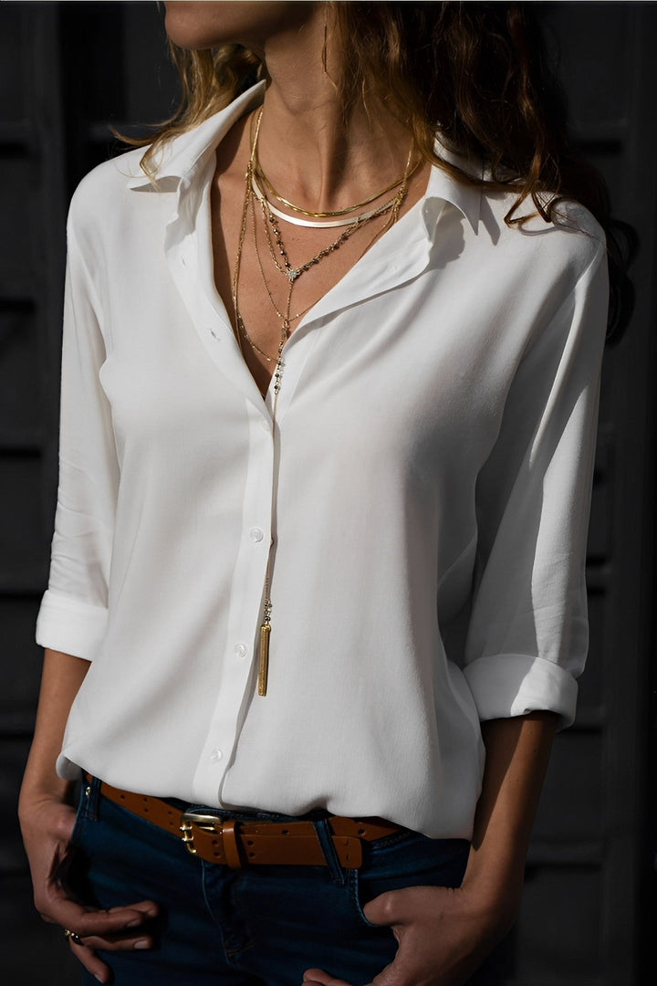Kylie - Lässige Langärmelige Bluse