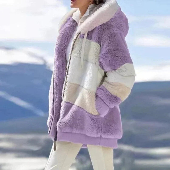Alice – Bequeme Kapuzenjacke aus Tweed mit Wollfutter