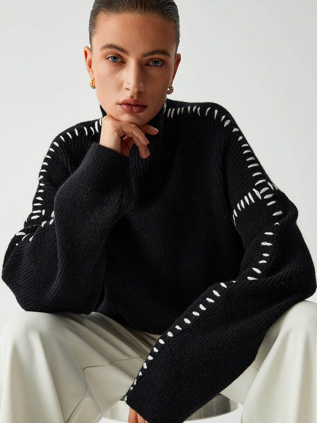 Theresa – Weit geschnittener Rollkragenpullover