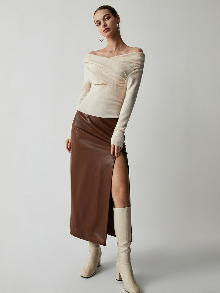 Yasmin – Off-Shoulder Strickoberteil