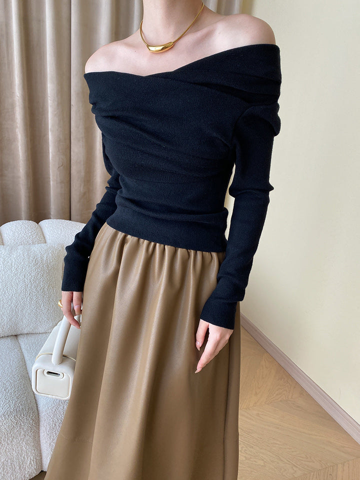 Yasmin – Off-Shoulder Strickoberteil