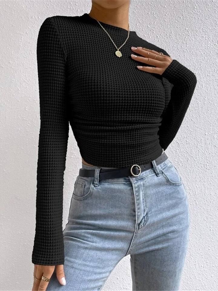 Tessa – Slim-Pullover aus Waffelstrick