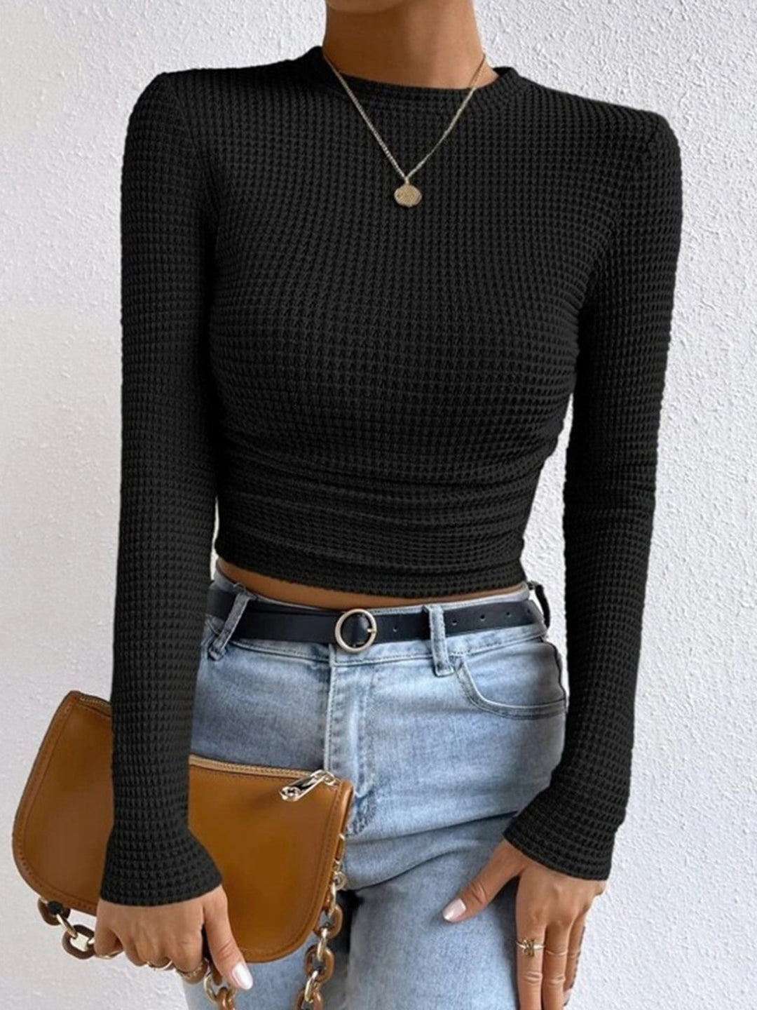 Tessa – Slim-Pullover aus Waffelstrick