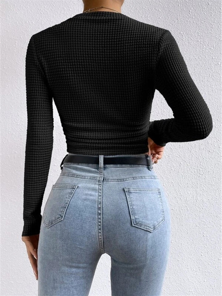 Tessa – Slim-Pullover aus Waffelstrick
