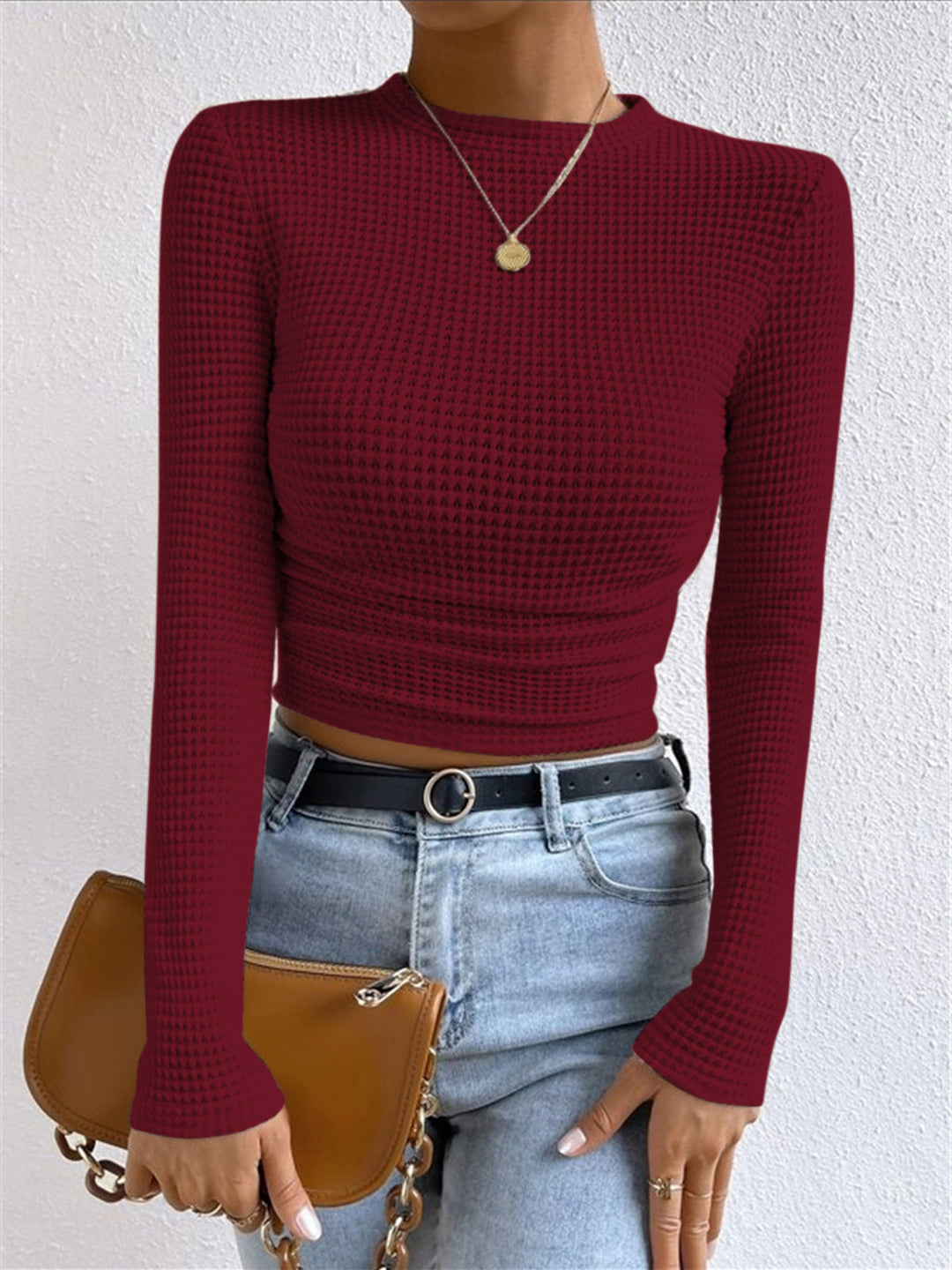 Tessa – Slim-Pullover aus Waffelstrick