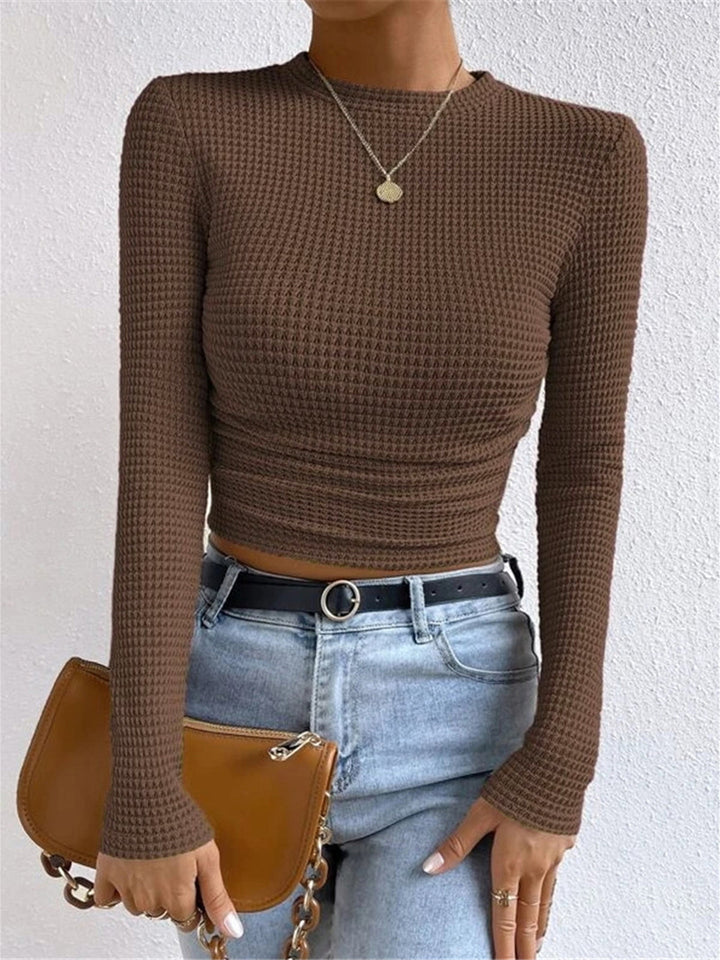 Tessa – Slim-Pullover aus Waffelstrick