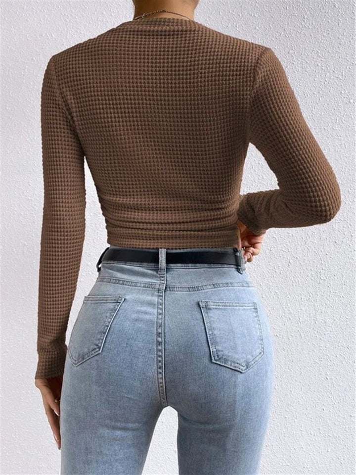 Tessa – Slim-Pullover aus Waffelstrick