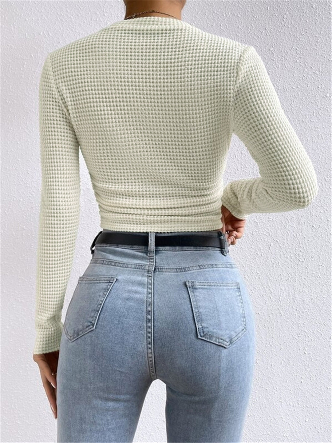 Tessa – Slim-Pullover aus Waffelstrick