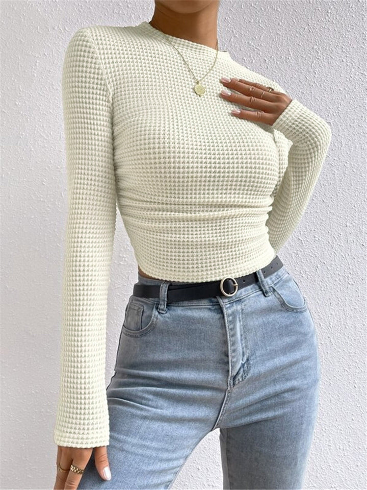 Tessa – Slim-Pullover aus Waffelstrick