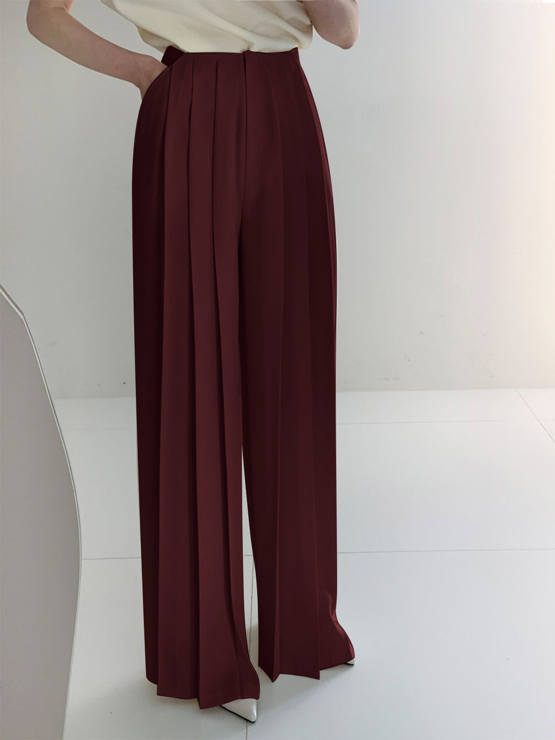 Marlene – Plissee-Hose mit hoher Taille