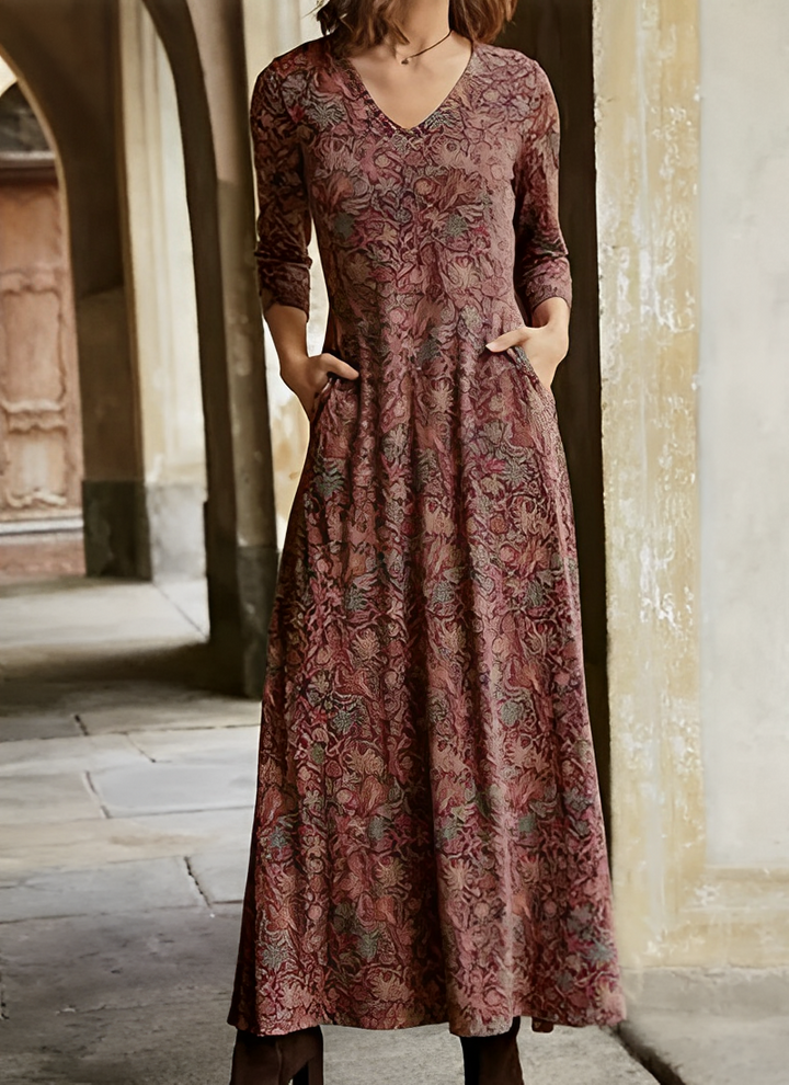 Bernadine - Damen-Langarmkleid mit Muster