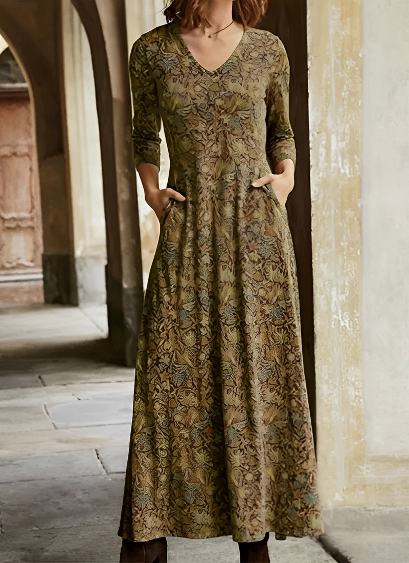 Bernadine - Damen-Langarmkleid mit Muster