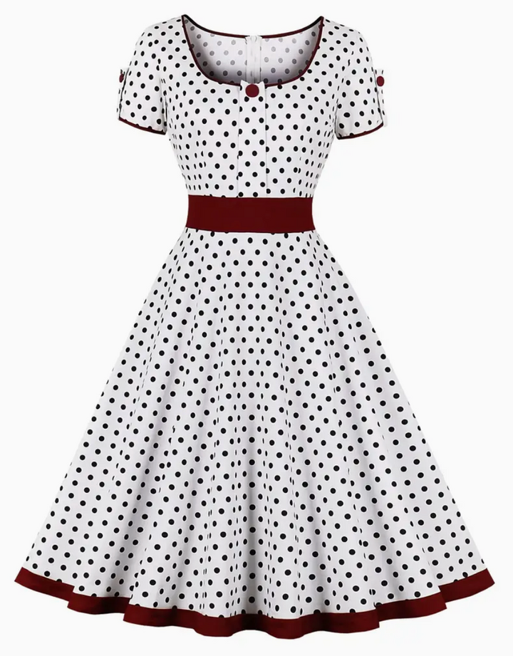 Ruby - Chic Polka Midi Kleid