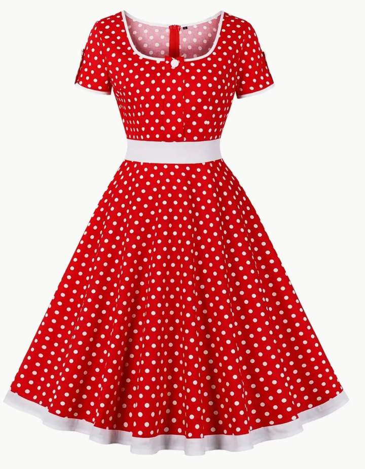 Ruby - Chic Polka Midi Kleid