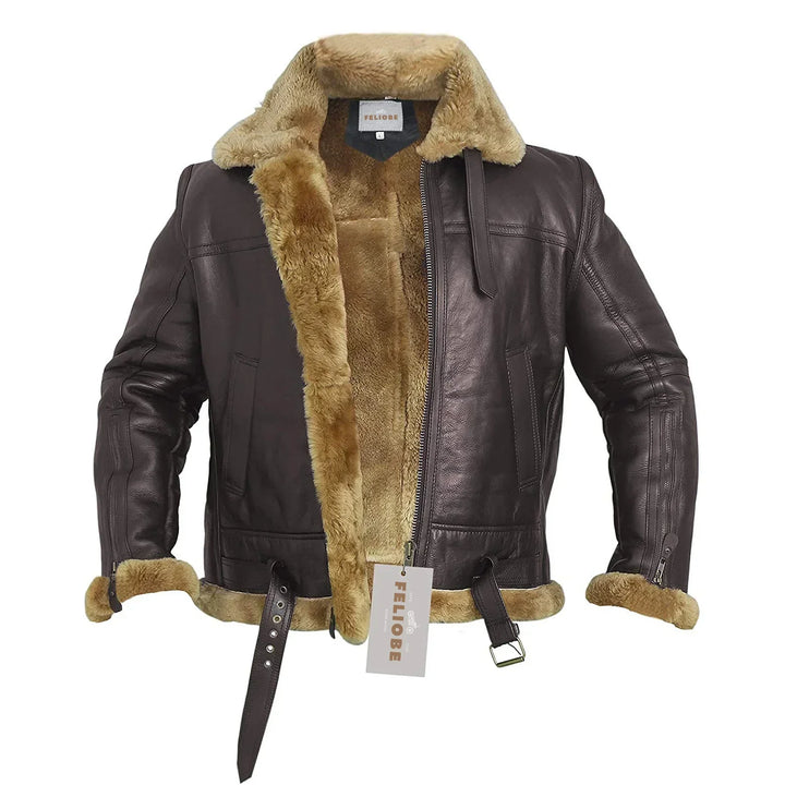 Benjamín - Bequeme Bomberjacke aus Schaffell-Leder