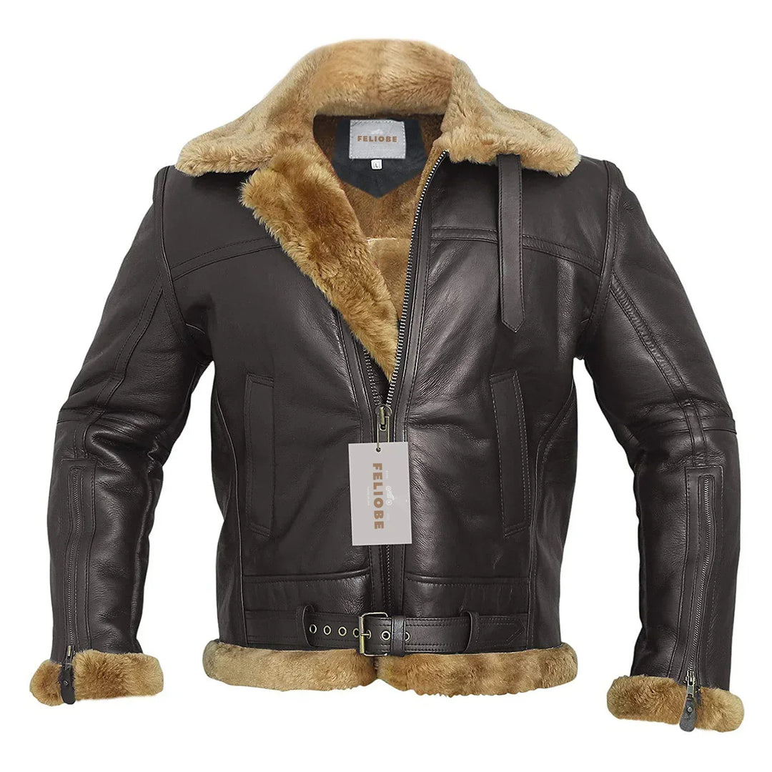 Benjamín - Bequeme Bomberjacke aus Schaffell-Leder