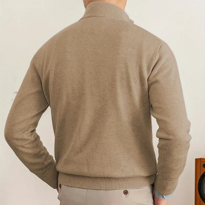 Olivier - Baumwollpullover mit halbem Zipper