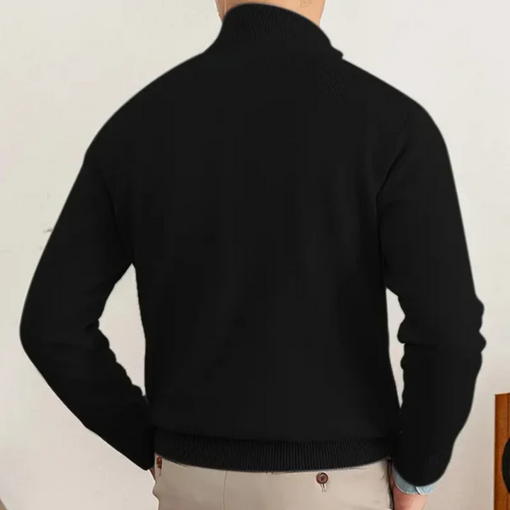 Olivier - Baumwollpullover mit halbem Zipper