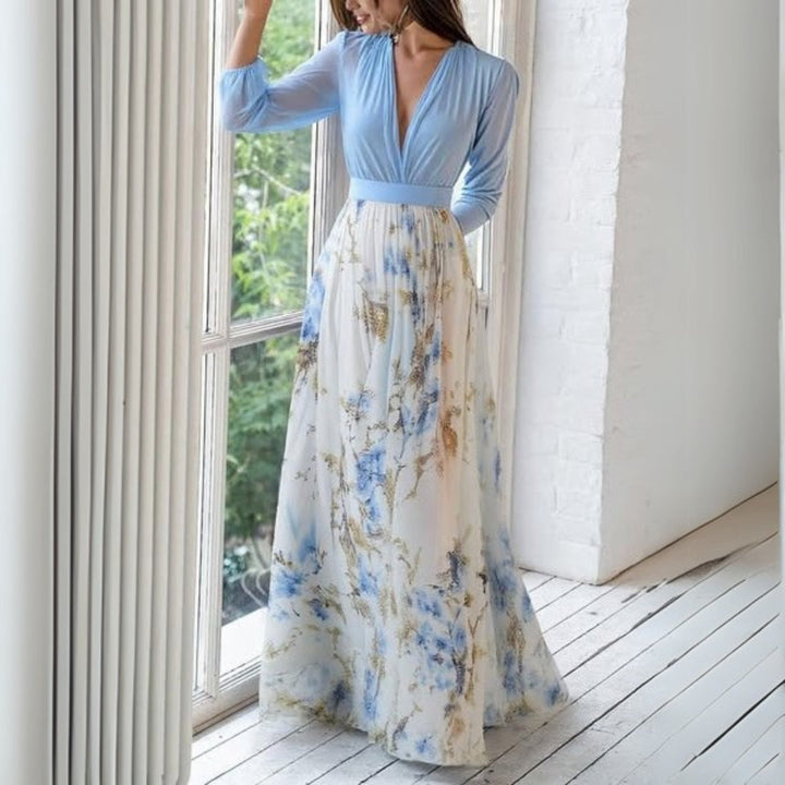 Dahlia – Frühlingsgeflüster Blumen-Maxikleid