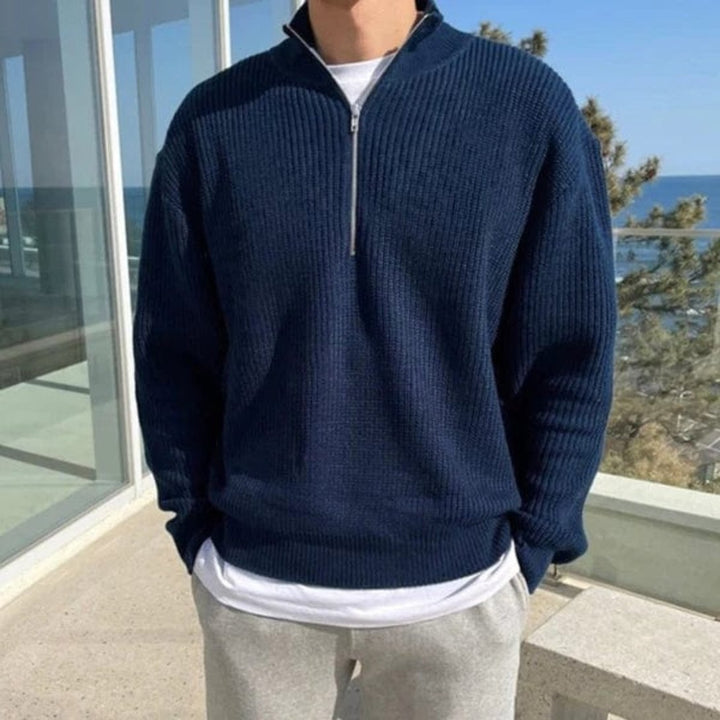 Carlo – Pullover mit halbem Reißverschluss