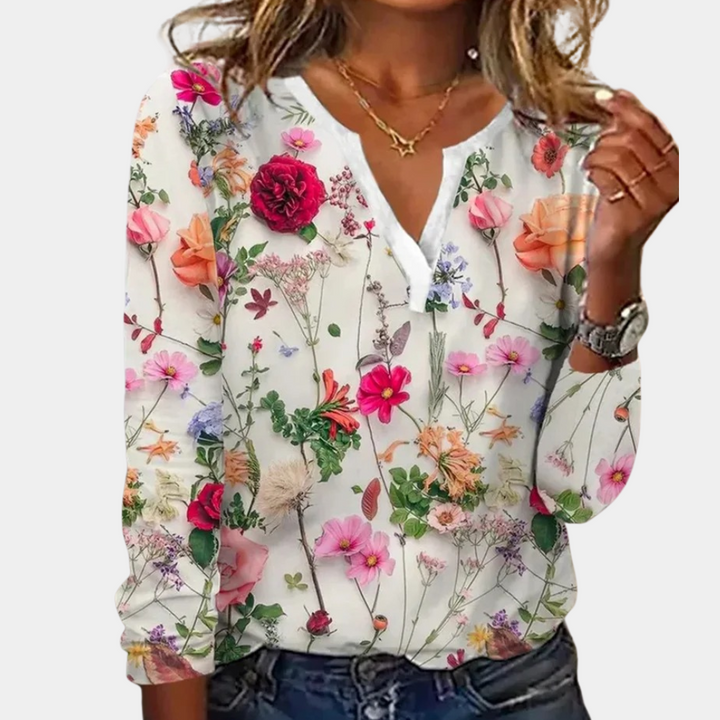 Morwen - Bequeme Blumenbluse für Damen