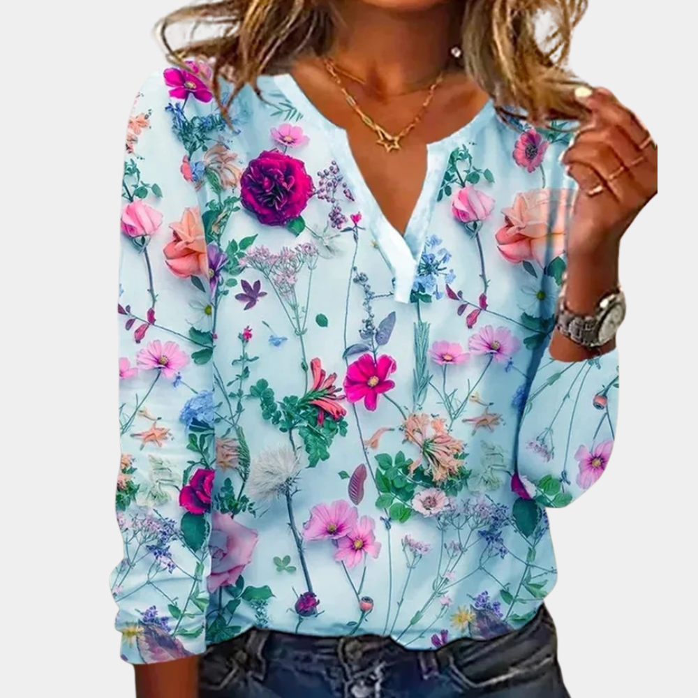Morwen - Bequeme Blumenbluse für Damen