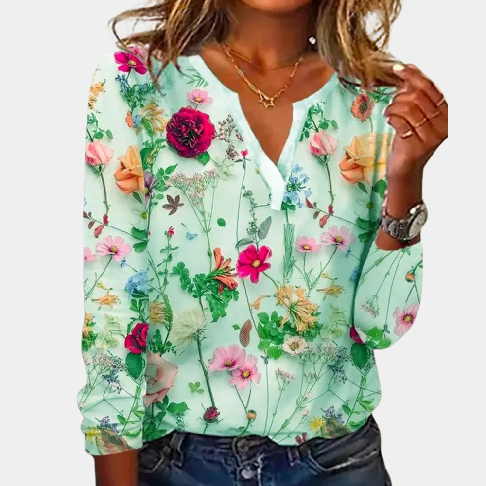 Morwen - Bequeme Blumenbluse für Damen