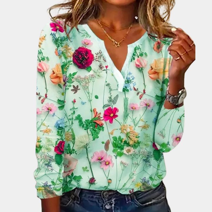 Morwen - Bequeme Blumenbluse für Damen