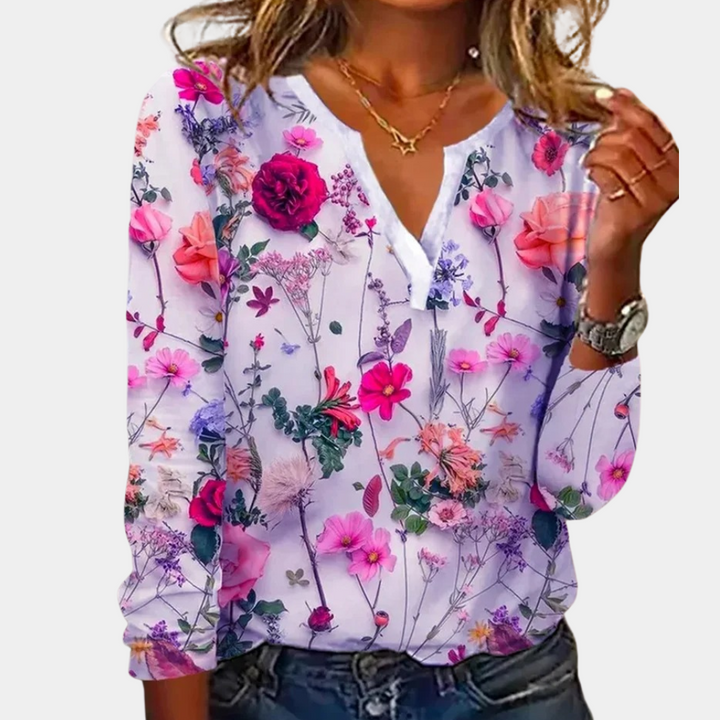 Morwen - Bequeme Blumenbluse für Damen
