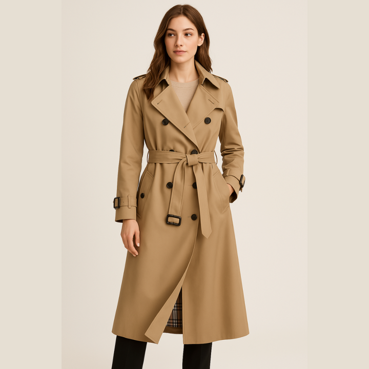 Chloé – Damen Trenchcoat mit doppelter Knopfreihe