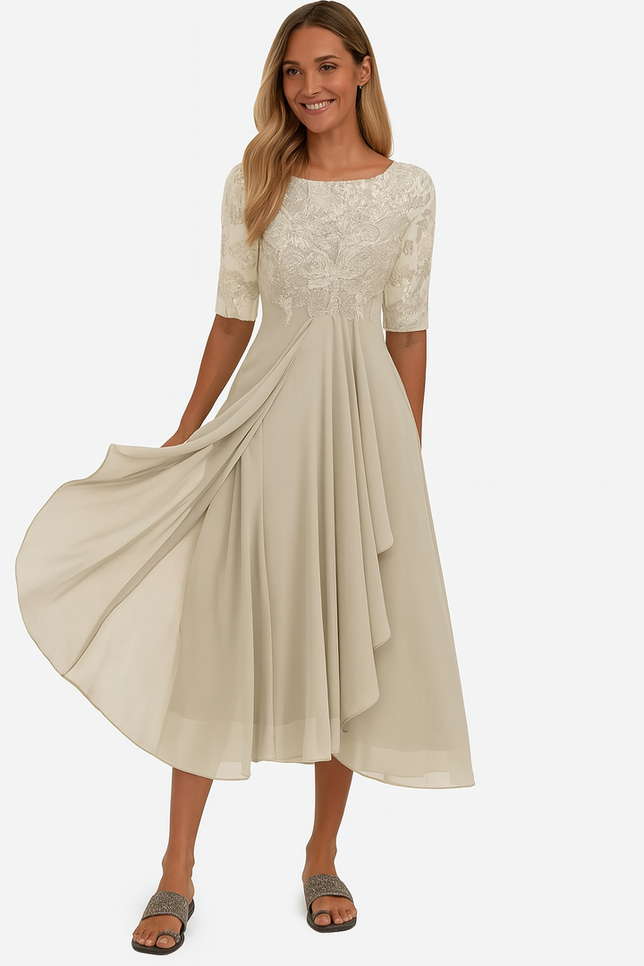 Ximena - Schickes Frauen-Spitzenkleid Kniehöhe