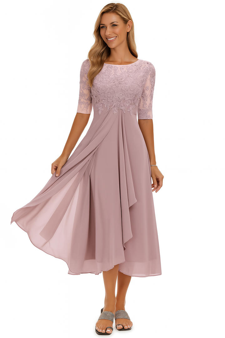 Ximena - Schickes Frauen-Spitzenkleid Kniehöhe