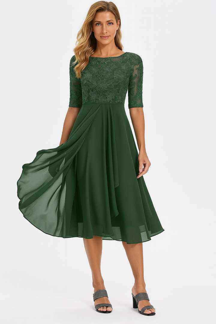 Ximena - Schickes Frauen-Spitzenkleid Kniehöhe