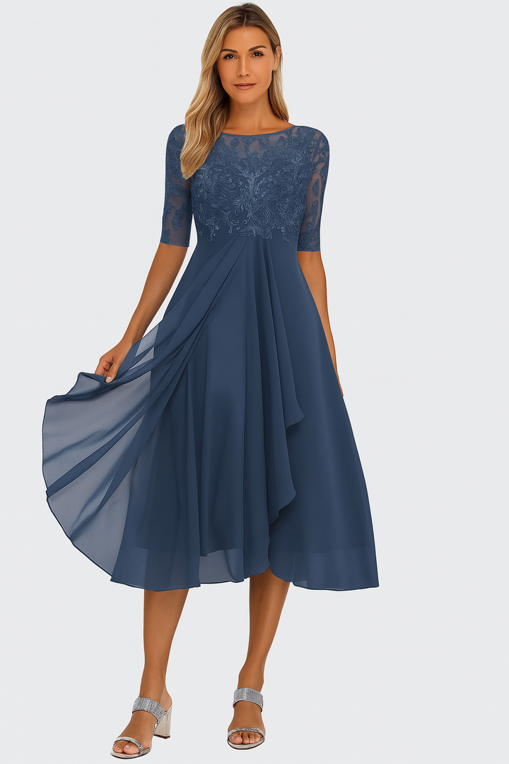 Ximena - Schickes Frauen-Spitzenkleid Kniehöhe