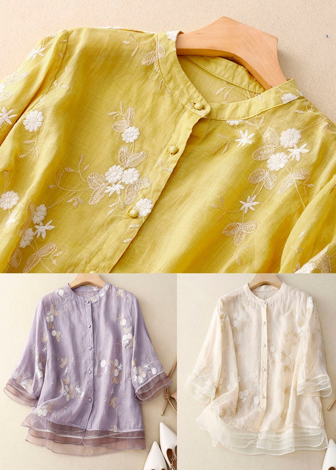 Elaine – Vielseitige Bestickte Bluse
