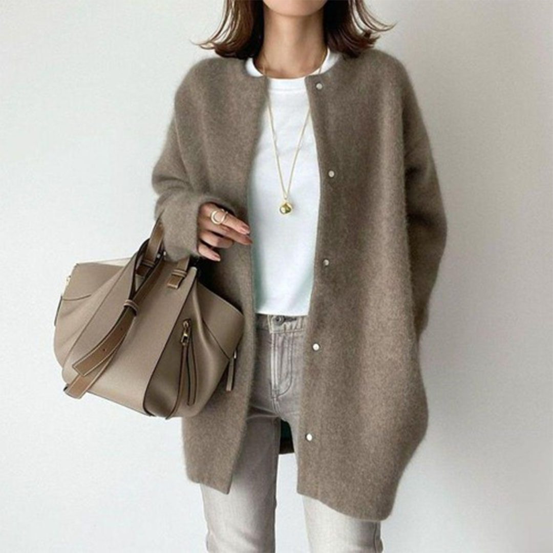 Poppy - Stilvolle lange Strickjacke
