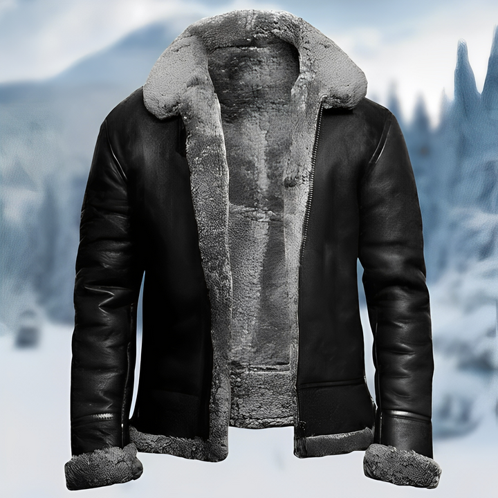 Jefferson - Robuste Herrenlederjacke mit Kragen